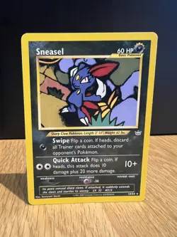 Sneasel Neo Revelation 24/64 Excellent Rare Non Holo Pokemon Card 2000 - Image 3