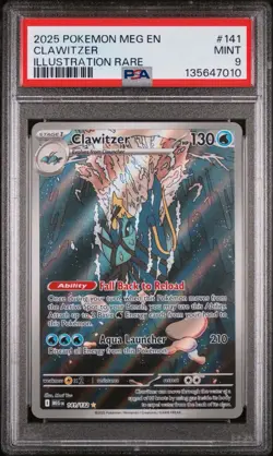 Pokemon TCG Card Clawitzer Mega Evolution 141/132 Illustration Rare - Image 1