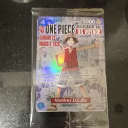 Bandai Namco Promo Holo Monkey.D.Luffy One Piece Card US Voyage Promo Rutgers - Image 1
