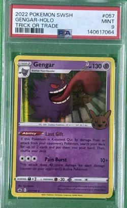 2021 POKEMON SWORD & SHIELD TRICK OR TRADE 2022 GENGAR-HOLO PSA 9 - Image 1