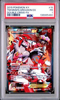PSA 1 PR 2015 Pokemon XY Double Crisis Full Art Team Magma's Groudon EX 15/34 - Image 1
