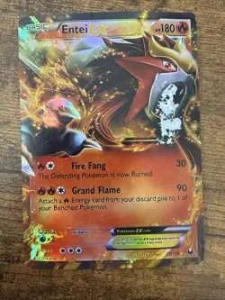 2012 Pokemon Entei EX 13/108 Ultra Rare Full Art Holo Dark Explorers - Image 1