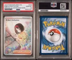 2023 POKEMON MEW EN-151 SPECIAL ILLUSTRATION RARE #203 ERIKA'S INVITATION PSA 10 - Image 3