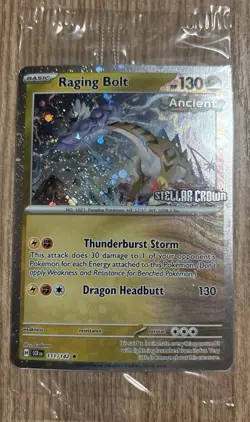 Pokemon TCG Raging Bolt 111/142 SEALED Stellar Crown STAMPED Best Buy Promo Pack - Image 1