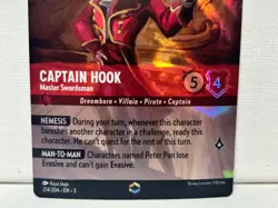 Disney Lorcana TCG Captain Hook Master Swordsman Enchanted 214/204 ITI Holo - Image 3