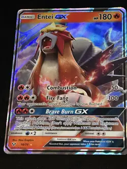 Entei GX - 10/73 - Pokemon Shining Legends Sun & Moon Ultra Rare Card NM - Image 1