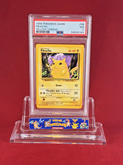 1999 Pokemon Base Yellow Cheeks PIKACHU Card #58/102 PSA 7 - Image 1