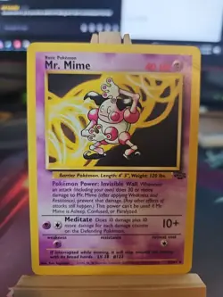 Pokemon TCG Mr. Mime 22/64 Jungle Set Unlimited Non-Holo Rare Card MP - Image 1