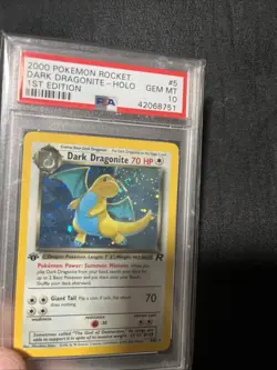 Pokemon 2000 1st Edition Team Rocket Dark Dragonite Holo PSA 10 (Noggin Swirl💫) - Image 2