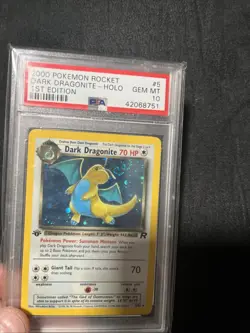 Pokemon 2000 1st Edition Team Rocket Dark Dragonite Holo PSA 10 (Noggin Swirl💫) - Image 4