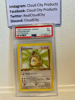 1999 Pokemon Jungle 21 Kangaskhan 1st Edition PSA 7 - Image 1