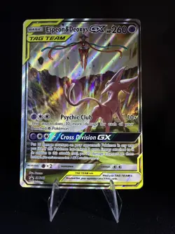 Espeon & Deoxys GX SM240 TAG TEAM Promo Holo Pokemon Card - Image 3