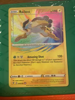Pokemon TCG Raikou Vivid Voltage Holo Card 050/185 Amazing Rare, Near Mint - Image 1