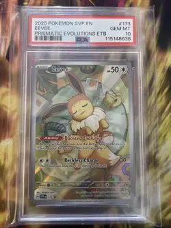 2025 POKEMON SVP EN-SV BLACK STAR PROMO #173 EEVEE PSA 10 - Image 1