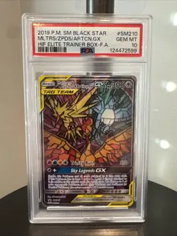2019 Pokemon Moltres & Zapdos & Articuno Gx Black Star Promo PSA GEM MINT 10 - Image 1