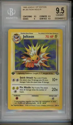 1999 Pokemon Jungle 1st Edition Holo Jolteon #4 Beckett BGS 9.5 - Image 1