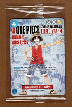 One Piece Monkey D. Luffy US Voyage College Basketball Promo Card - Image 1