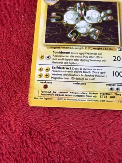Magneton 11/62 Fossil Holo Wotc Pokemon Card Played - Image 4