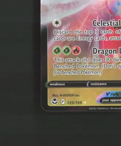 Regidrago V 135/195 Silver Tempest Ultra Rare Holo Pokemon Card NM - Image 5