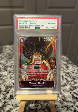 PSA 10 One Piece Monkey D Luffy #073 BANDAI Card Games Fest Promo PSA 10 - Image 1