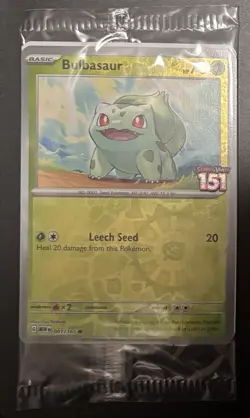 Pokemon TCG Bulbasaur 001/165 Best Buy Stamped Promo Card Pokemon SV 151 SEALED - Image 1