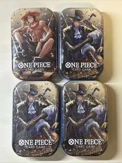 One Piece Card Game Mini Tin Vol. 2 Lot of 4 - 3 Sabo & 1 Ace OP-13 Sealed - Image 1