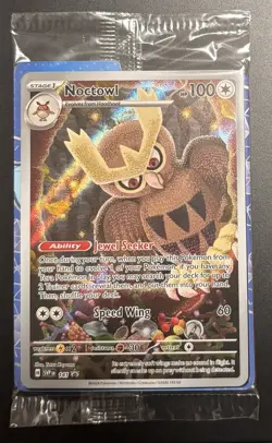 Pokemon Noctowl 141 SV Stellar Crown ETB Black Star Promo Holo Rare SEALED NEW - Image 1