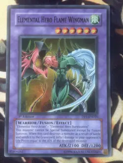 Yugioh: Elemental Hero Flame Wingman - DP1-EN010 - Super Rare - 1st Edition - MP - Image 1