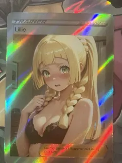 Pokemon Lillie Anime Waifu Custom DIY Trainer Art Sexy Pokemon card - Image 2
