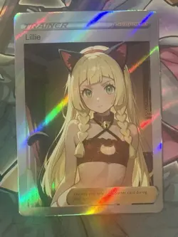 Pokemon Lillie Anime Waifu Custom DIY Trainer Art Pokemon card - Image 1