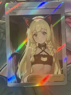 Pokemon Lillie Anime Waifu Custom DIY Trainer Art Pokemon card - Image 2