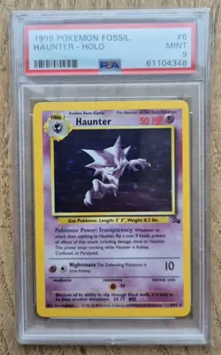 Fossil Haunter (PSA 9) 6/62 Pokemon Card WOTC 1999 - Image 1