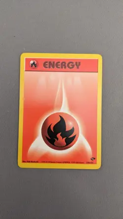 128/132 Fire Energy - Gym Challenge - LP - Pokemon TCG Card WOTC - Image 1