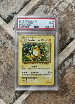 Raichu Holo 36/108 XY Evolutions 2016 Pokemon Card PSA MINT 9 - Image 1