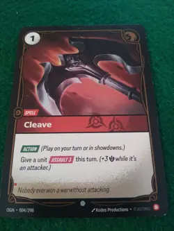 CLEAVE 004/298 RIFTBOUND LEAGUE OF LEGENDS RARE FOIL ENGLISH CARD - Image 1