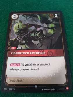 CHEMTECH ENFORCER 003/298 RIFTBOUND LEAGUE OF LEGENDS RARE FOIL ENGLISH CARD - Image 1
