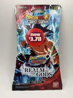 Dragon Ball Super "Realm of the Gods" 12-Card Sealed Sleeved Booster Pack X1 - Image 1
