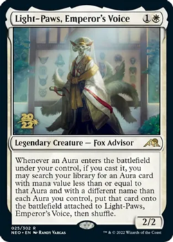 MTG Light-Paws, Emperor's Voice - Foil - Prerelease Promo, Prerelease & Release - Image 1