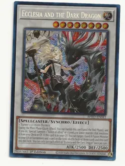 YUGIOH Burst Proticol Ecclesia and the Dark Dragon BPRO-EN04 Secret Rare In Hand - Image 1