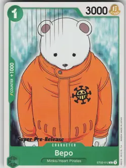 One Piece TCG Bepo C Super Pre-Release Starter Deck 2: Worst Generation ST02-012 - Image 1