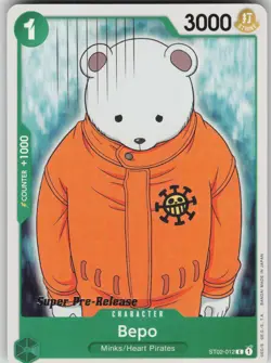 One Piece TCG Bepo C Super Pre-Release Starter Deck 2: Worst Generation ST02-012 - Image 1