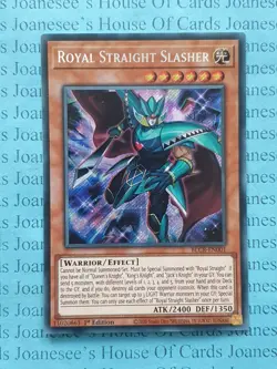 Royal Straight Slasher BLCR-EN001 Secret Rare Yu-Gi-Oh Card 1st Edition New - Image 1