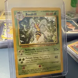 1999 Pokemon TCG Base Set Beedrill #17/102 Rare Unlimited Non-Holo Card MP - Image 1