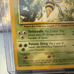 1999 Pokemon TCG Base Set Beedrill #17/102 Rare Unlimited Non-Holo Card MP - Image 5