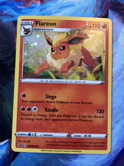 Pokemon TCG Flareon SWSH041 with SWIRL SWSH: Sword & Shield Promo Cards Holo DMG - Image 1