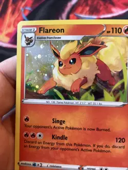 Pokemon TCG Flareon SWSH041 with SWIRL SWSH: Sword & Shield Promo Cards Holo DMG - Image 2
