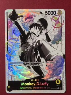 MONKEY D. LUFFY #001 (ST29-001) ALT ART LEADER PARALLEL EGGHEAD STARTER OP - Image 1