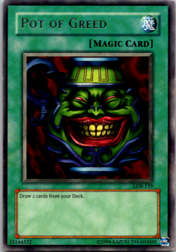 Yu-Gi-Oh! RARE CARD POT OF GREED LOB-119 1996 VINTAGE PRINT VLP - Image 1