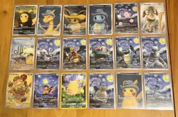 Pokemon Van Gogh Set of 18 Custom Art Cards - DIY - Fan Art- Full Set Display - Image 1