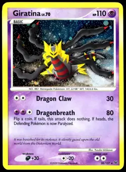 Pokemon TCG Giratina 28/127 2009 Platinum Cosmos Holo Rare Card - HP - Image 1